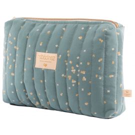 Travel toilettas - Gold confetti & Magic green