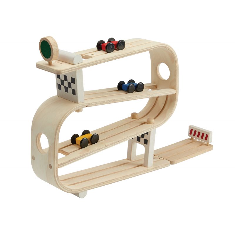 Dronken worden schoolbord Sobriquette Plan Toys - Snelle houten autobaan - De Kleine Zebra