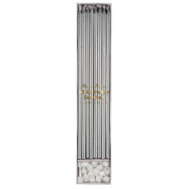 Lange kaarsjes - zilver - Meri Meri - De Kleine Zebra