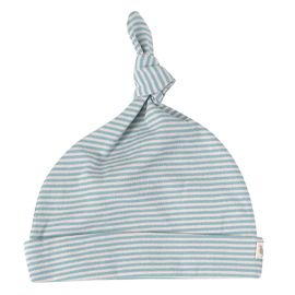 Babymutsje - Fine stripe turquoise
