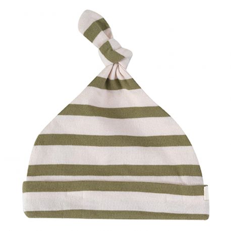Babymutsje - Breton stripe olive Babymutsje - Breton stripe olive