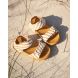 Flexibele Blumer sandaaltjes - Stripe: Mustard & Creme de la creme