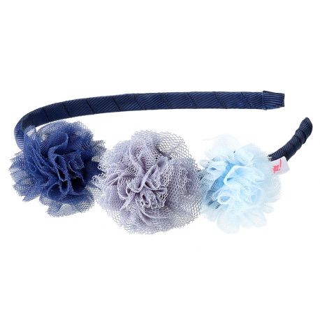 Diadeem met blauwe bloemen - Denu