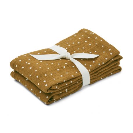 Set van 2 Lewis tetradoeken - Confetti olive Set van 2 Lewis tetradoeken - Confetti olive