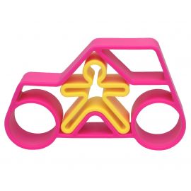 Siliconen speelset 1 Car + 1 Kid - Pink - Neon