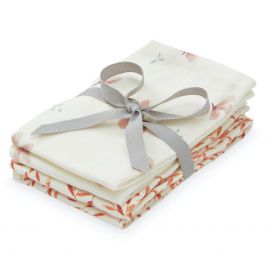Set van 4 wasdoekjes - Mix Windflower Cream, Caramel Leaves