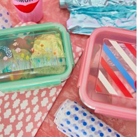 Grote lunchbox in RVS - Candy Stripes