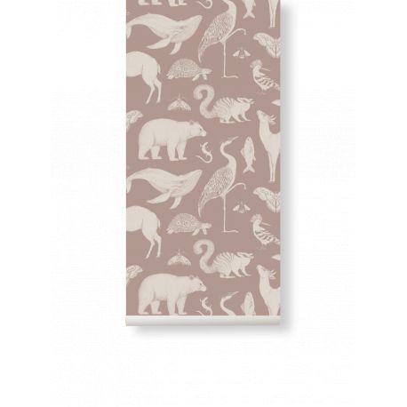 Katie Scott behangpapier - Animals - Dusty Rose