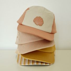 Rory petje - Stripe: Peach/sandy/yellow mellow