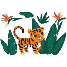 Muursticker - Jungle & Tiger