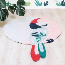 Katoenen tapijt - Pink parrot - Tropica