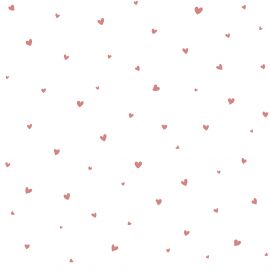 Behangpapier - Lovely hearts pink