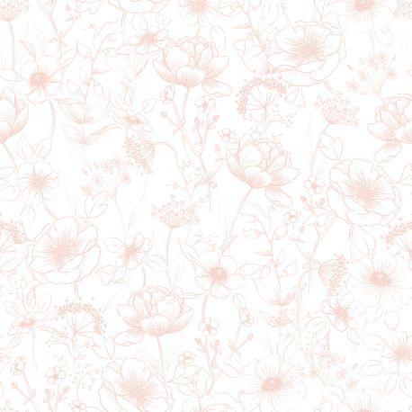 Behangpapier - Motief bloemen - Botany pink