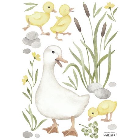 Stickerblad A3 - Mama eend en kleintjes