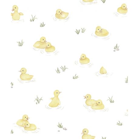 Behangpapier - Yellow ducks