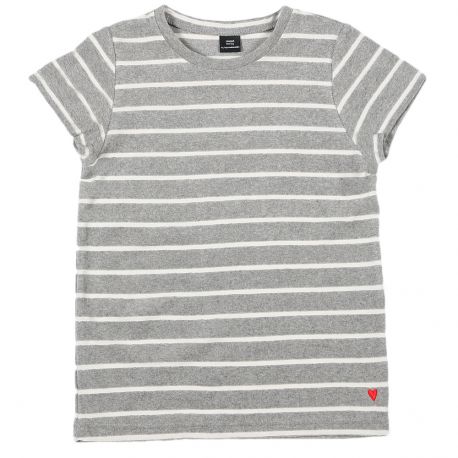 Short Sleeve Terry - Stripes Grey Melee - Women Short Sleeve Terry - Stripes Grey Melee - Women