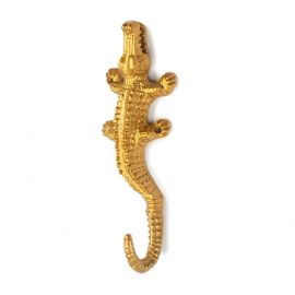 Metalen wandhaak krokodil Cobi - Goud