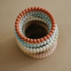 Siliconen parel armbandjes Mellow, Terracotta & Periwinkle - 3-pack