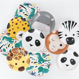 8 papieren borden - mini panda