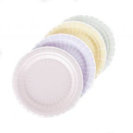 Set van 8 papieren borden - Pastel mix