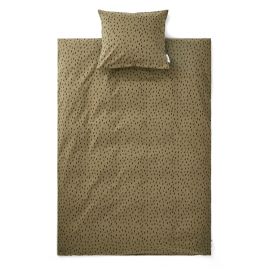 Carl 1-persoons bedset - Graphic stroke & khaki