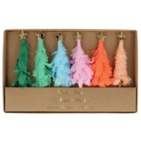 Cocktailprikkers - Rainbow Fringed Tree