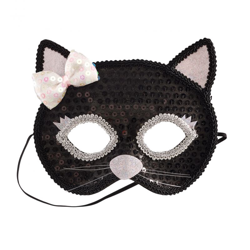 Interesseren spoel bak Souza for Kids - Masker kat zwart-zilver - De Kleine Zebra