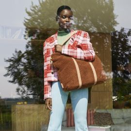 Grote tote bag - Teddy - Pecan brown + dawn pink - The Sticky Sis Club