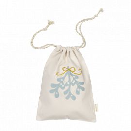 Geschenktas - Mistletoe embroidery - Natural
