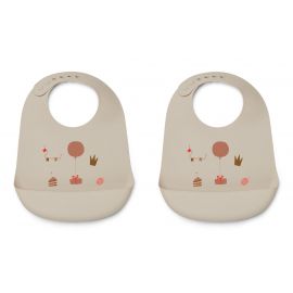 Set van 2 Tilda siliconen slabbetjes - Birthday multi mix