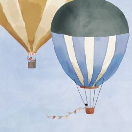 Panorama behang Hot Airballoons aquarelle - Large - 200x250cm