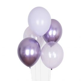 Set van 10 Ballonnen - mix all lilac