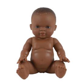 Afrikaans poppenmeisje met lichte ogen - 34 cm