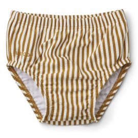 Anthony baby zwembroekje seersucker - Y & D Stripe: Golden caramel & White