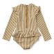 Sille zwem jumpsuit seersucker - Y & D Stripe: Golden caramel & White