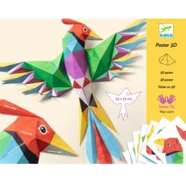 Kleurrijke origami vouwset 3D poster - Amazonie