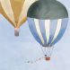 Panorama behang Hot Airballoons aquarelle - XL - 400x250cm