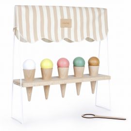 Houten Ice Cream Corner - Taupe Stripes