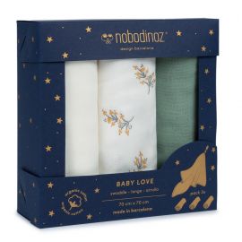 Box 3U Baby Love tetradoeken - 70 x 70 cm- Pack Flore