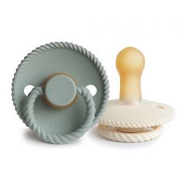 Set van 2 FRIGG Rope latex tutjes - Cream & Sage