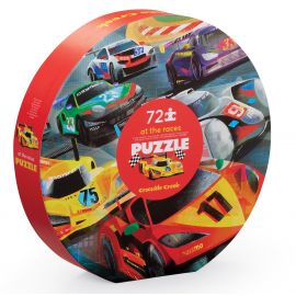 Puzzel in ronde doos - At the Races - 72 stukjes