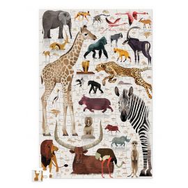 Puzzel in blikken doosje - 150 stukjes - African Animals