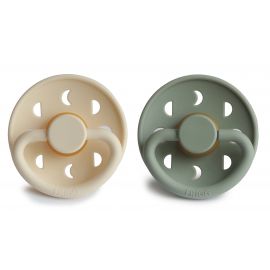 Set van 2 FRIGG Moon latex tutjes - Cream & Sage