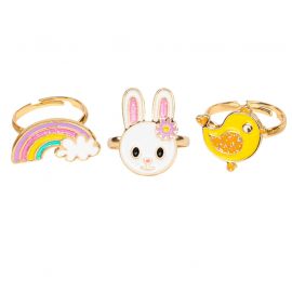 Set van 3 ringen - Spring Bunny