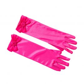 Prinsessen handschoenen met strik - Dark Pink