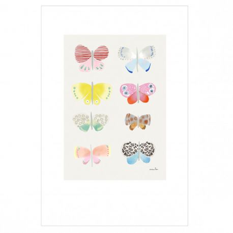 Poster - Vlinders Aquarelle - 60 x 40 cm
