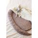 Deken Spring knit - Ivory & Coral fleece - 75 x 100 cm