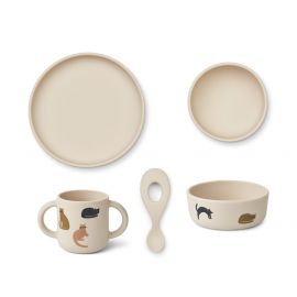 Vivi siliconen eetset - Miauw & Apple blossom mix