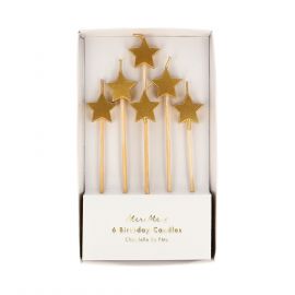 Kaarsjes - Gold Star - Set van 6