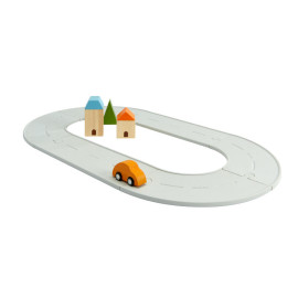 Plan Toys - Wegen-bouwset Rubber Road & Rail - Small Set